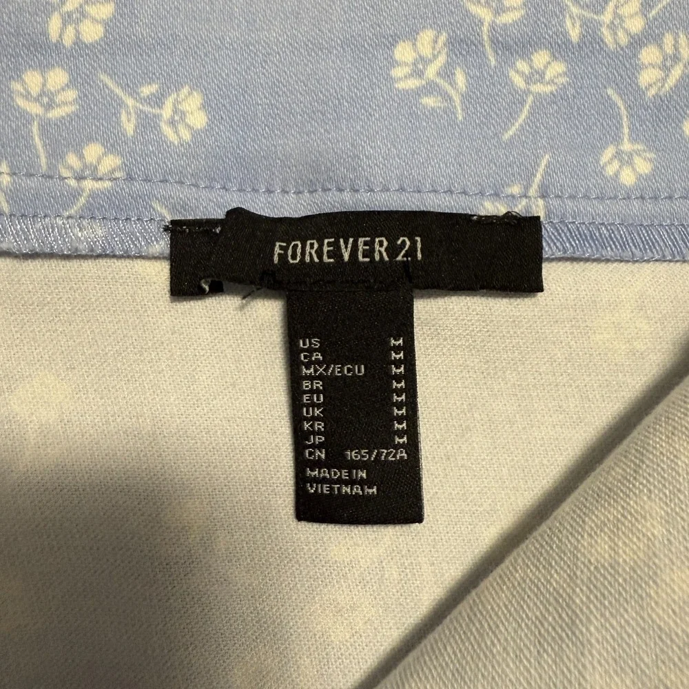 Forever 21 Blue‎ Floral Button Front Mini Skirt Size M Cottagecore Coquette NWT